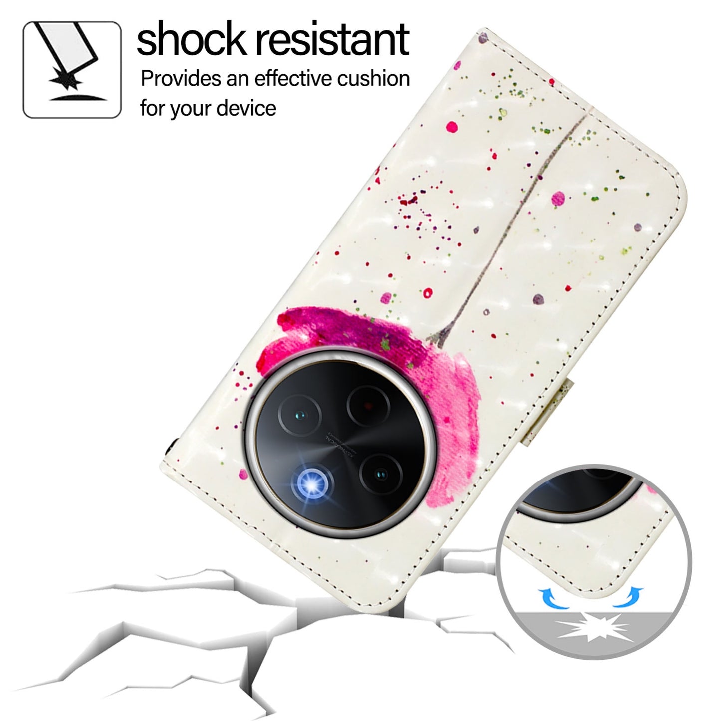 For vivo Y300 Pro Leather Flip Phone Case with 3D Painted Design, Card Holder, Wallet & Stand Function - Durable Protection & Easy Access