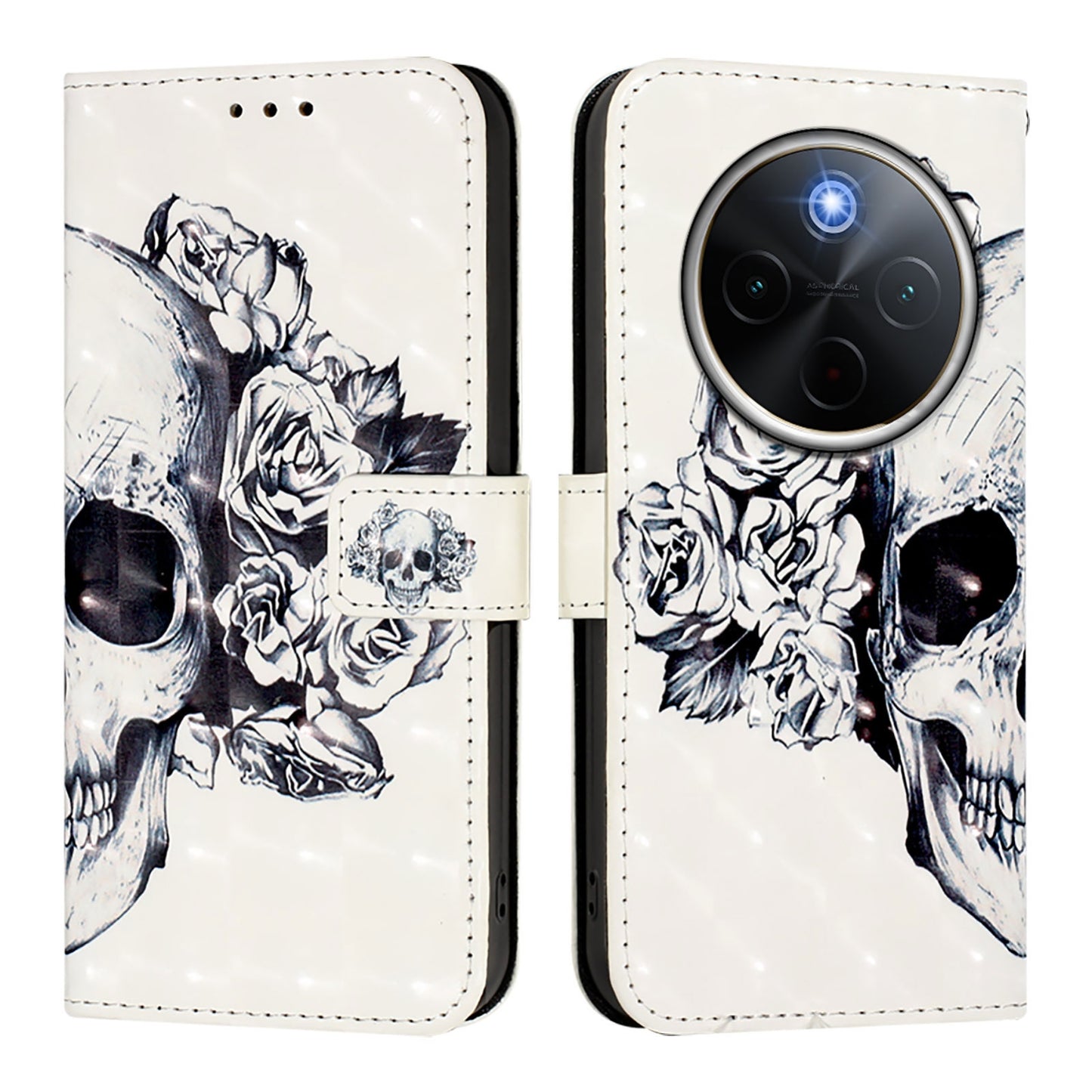 For vivo Y300 Pro Leather Flip Phone Case with 3D Painted Design, Card Holder, Wallet & Stand Function - Durable Protection & Easy Access