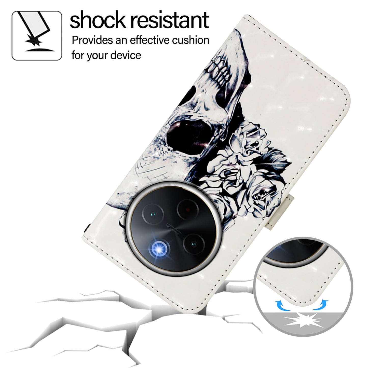 For vivo Y300 Pro Leather Flip Phone Case with 3D Painted Design, Card Holder, Wallet & Stand Function - Durable Protection & Easy Access