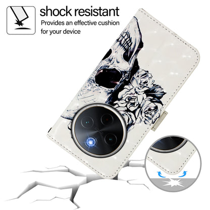 For vivo Y300 Pro Leather Flip Phone Case with 3D Painted Design, Card Holder, Wallet & Stand Function - Durable Protection & Easy Access
