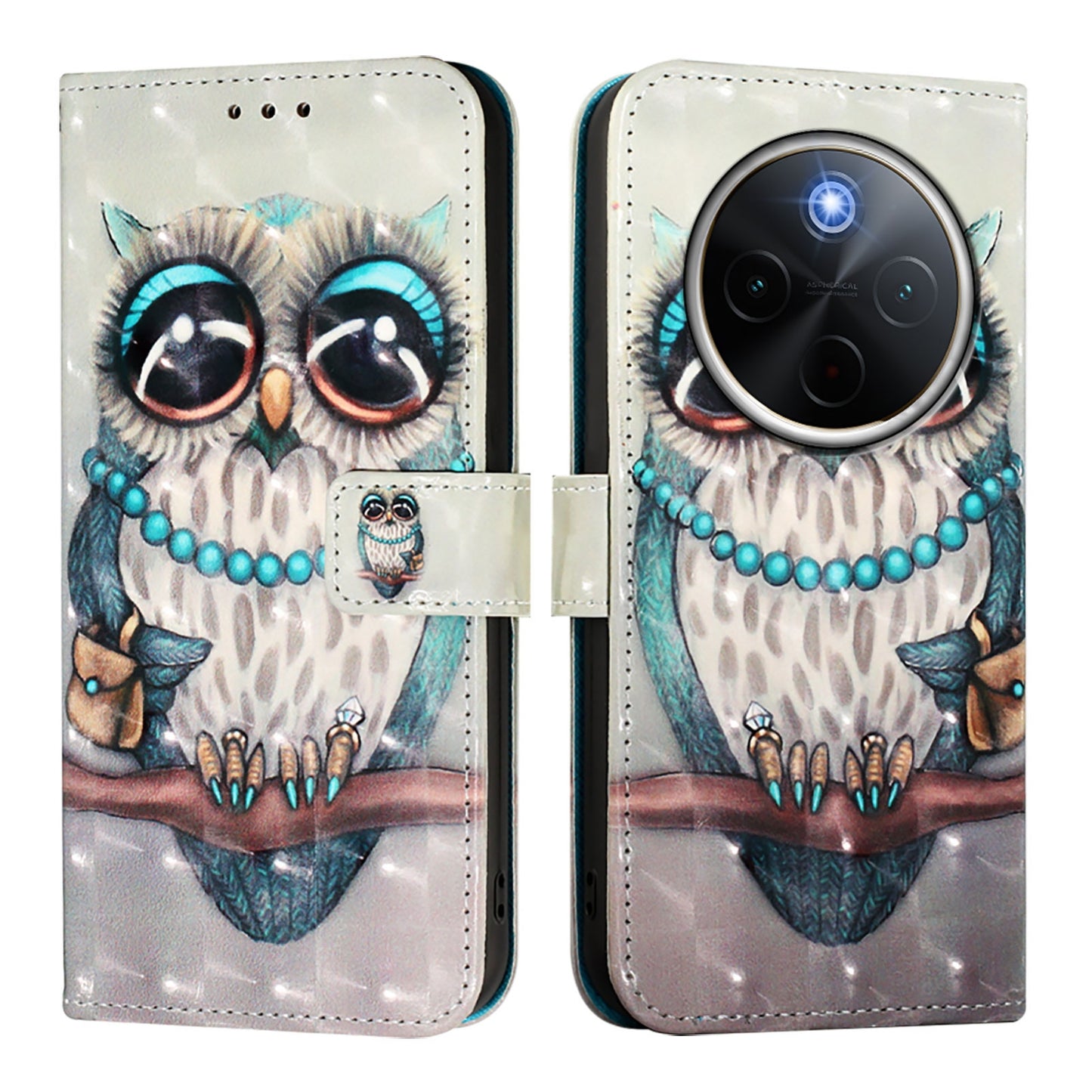 For vivo Y300 Pro Leather Flip Phone Case with 3D Painted Design, Card Holder, Wallet & Stand Function - Durable Protection & Easy Access