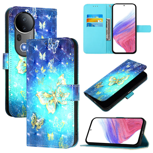 vivo S20 Pro Leather Flip Phone Case with 3D Painted Design, Card Holder, Wallet & Stand Function - Durable Protection & Easy Access