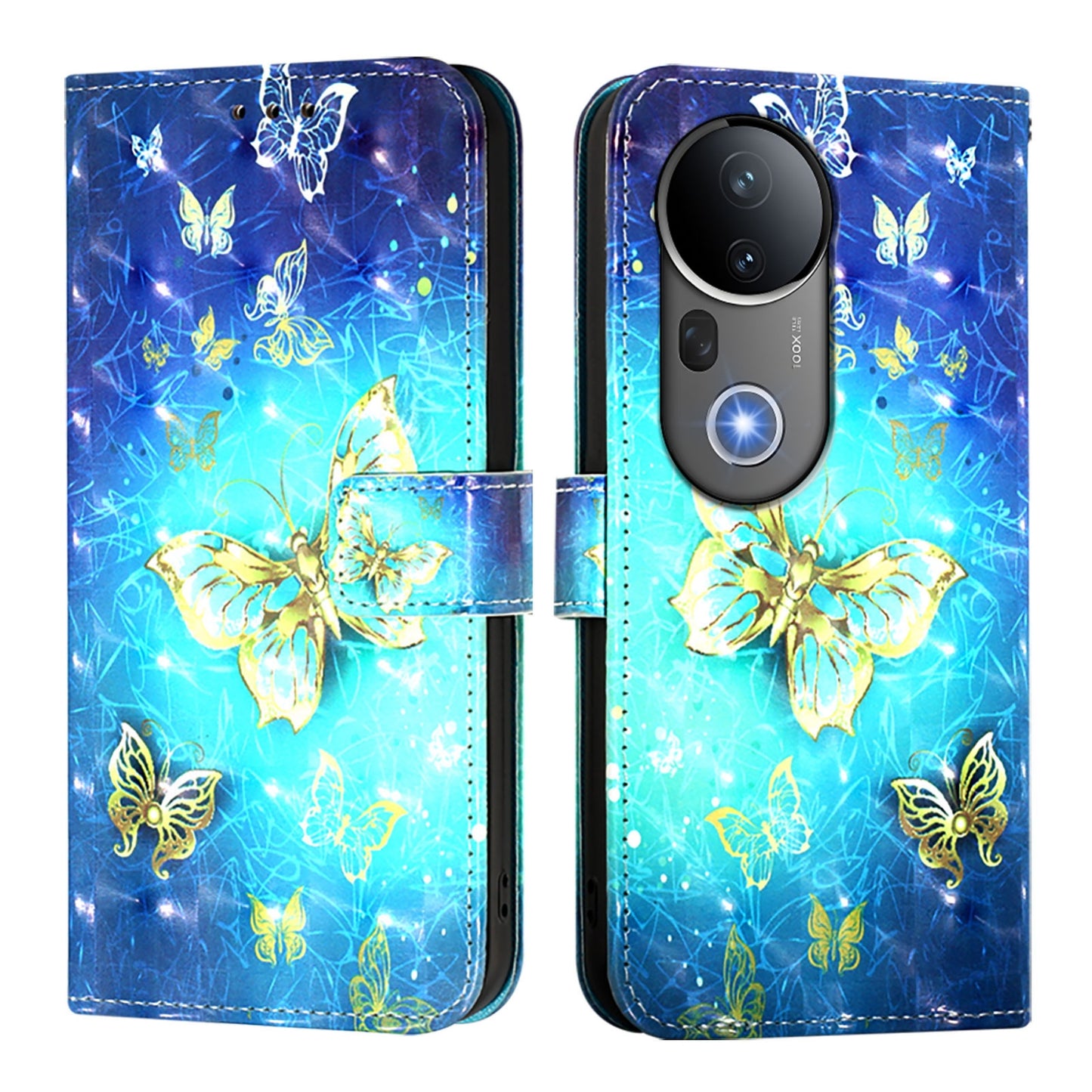 vivo S20 Pro Leather Flip Phone Case with 3D Painted Design, Card Holder, Wallet & Stand Function - Durable Protection & Easy Access