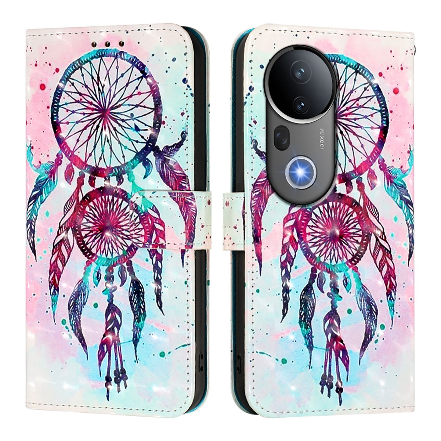 vivo S20 Pro Leather Flip Phone Case with 3D Painted Design, Card Holder, Wallet & Stand Function - Durable Protection & Easy Access