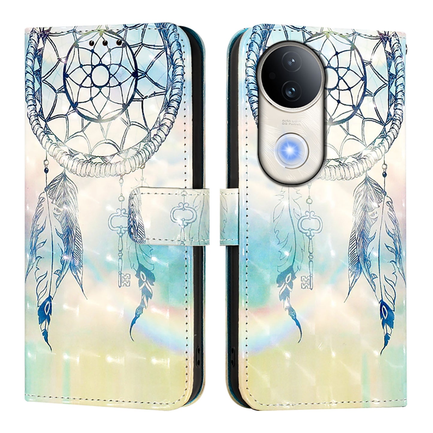 vivo S20 Leather Flip Phone Case with 3D Painted Design, Card Holder, Wallet & Stand Function - Durable Protection & Easy Access