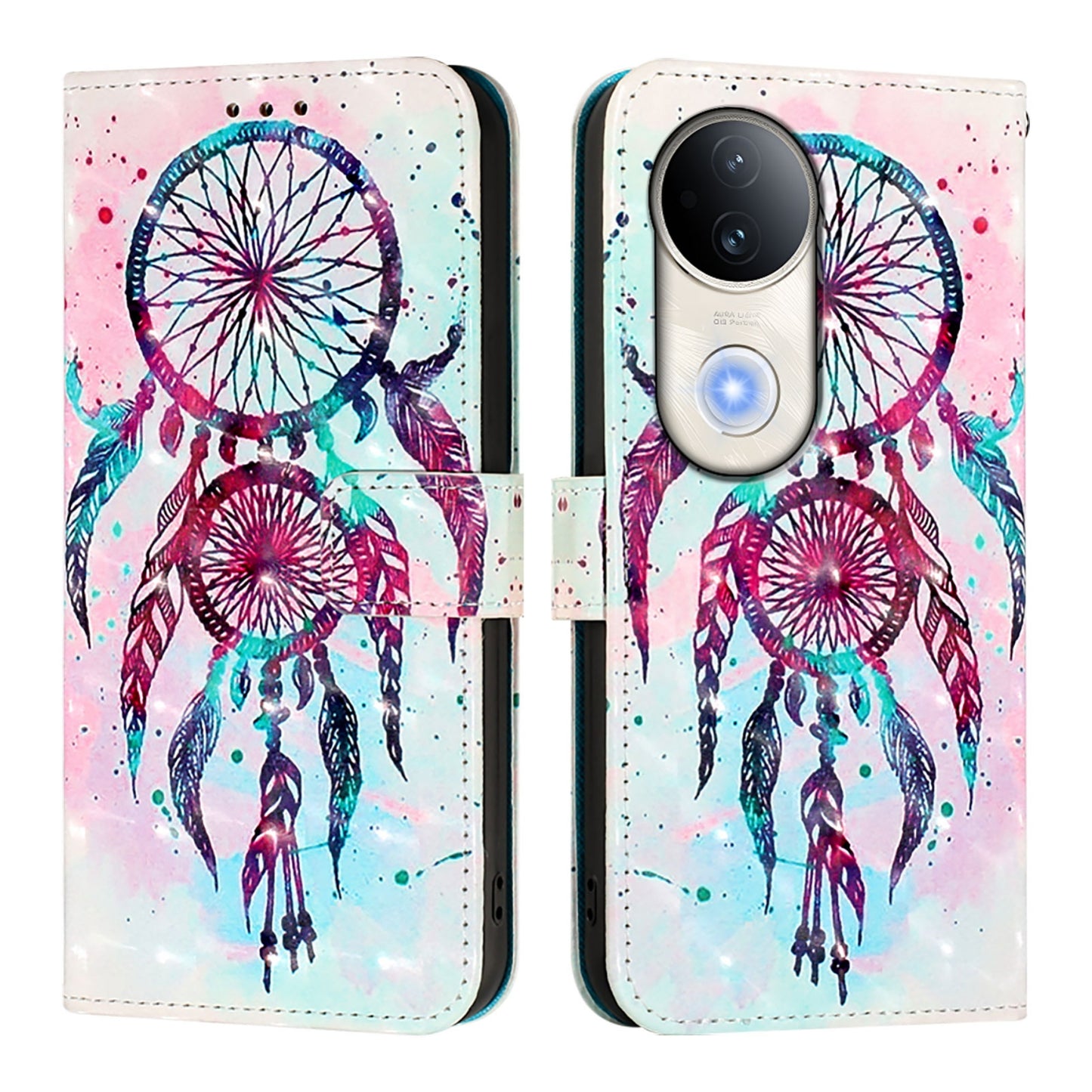 vivo S20 Leather Flip Phone Case with 3D Painted Design, Card Holder, Wallet & Stand Function - Durable Protection & Easy Access