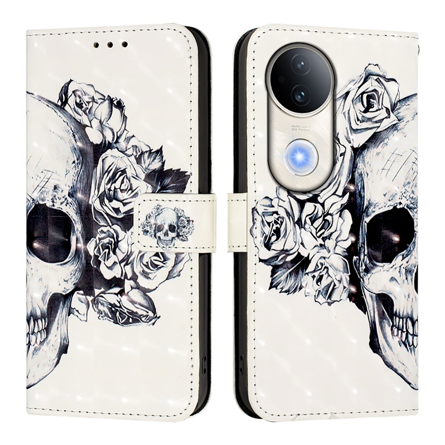 vivo S20 Leather Flip Phone Case with 3D Painted Design, Card Holder, Wallet & Stand Function - Durable Protection & Easy Access