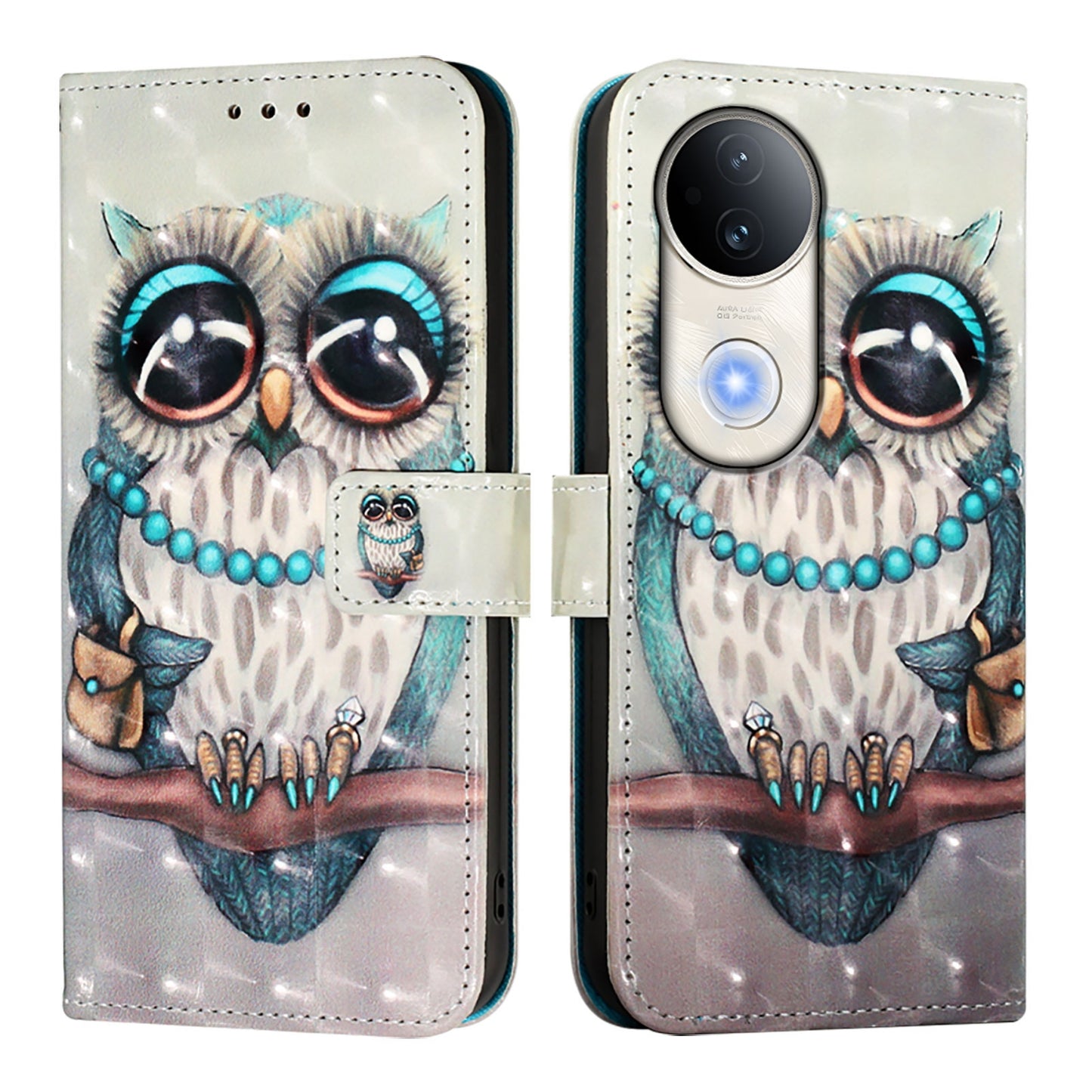 vivo S20 Leather Flip Phone Case with 3D Painted Design, Card Holder, Wallet & Stand Function - Durable Protection & Easy Access