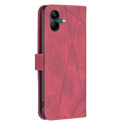 Samsung Galaxy A06 Rhombus Texture Leather Phone Case with Magnetic Buckle and Card Holder