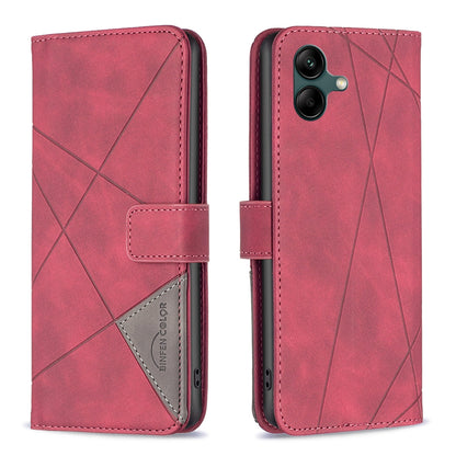 Samsung Galaxy A06 Rhombus Texture Leather Phone Case with Magnetic Buckle and Card Holder