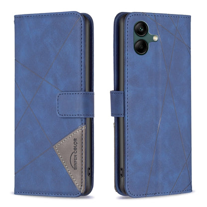 Samsung Galaxy A06 Rhombus Texture Leather Phone Case with Magnetic Buckle and Card Holder