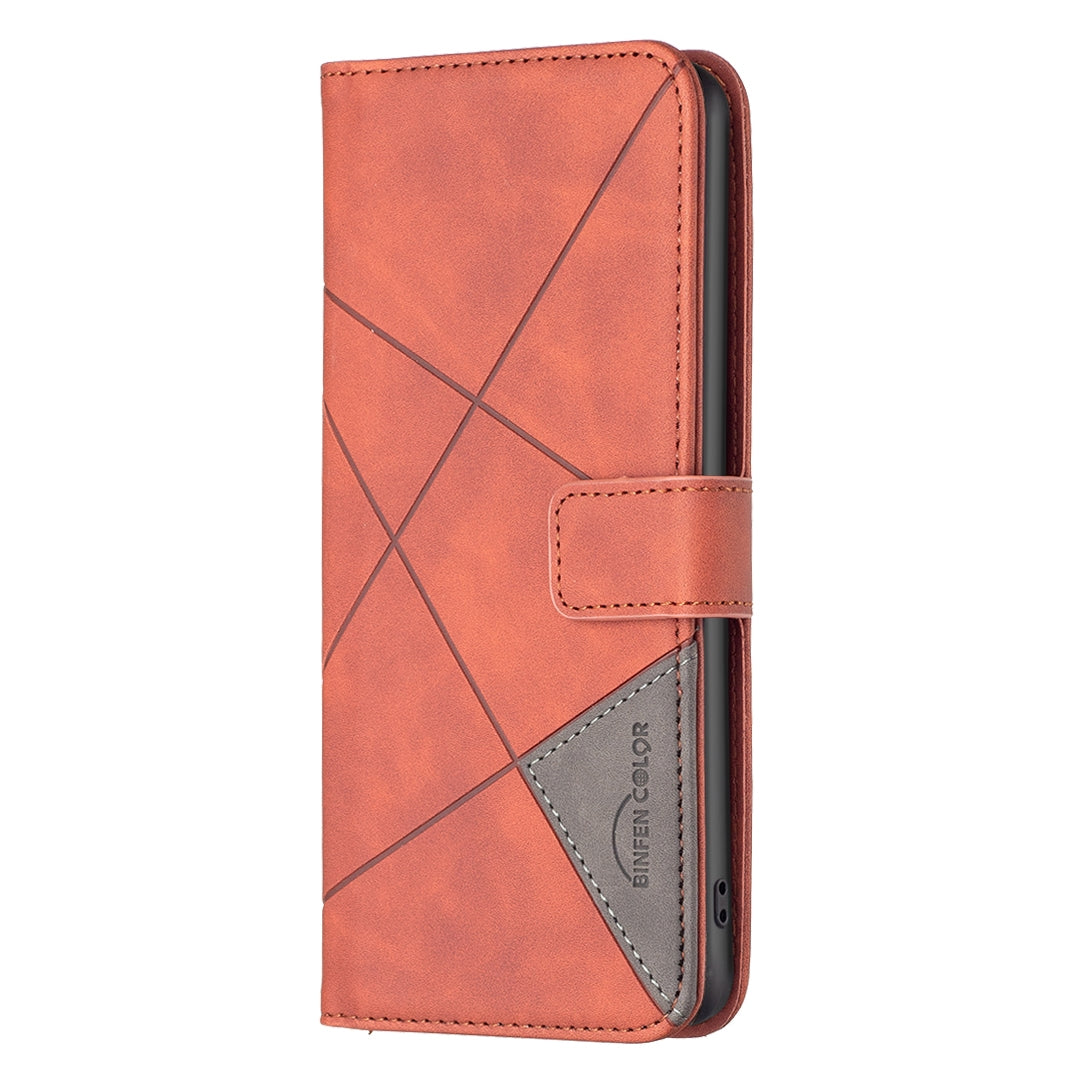 Samsung Galaxy A06 Rhombus Texture Leather Phone Case with Magnetic Buckle and Card Holder