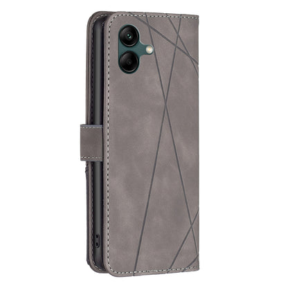 Samsung Galaxy A06 Rhombus Texture Leather Phone Case with Magnetic Buckle and Card Holder