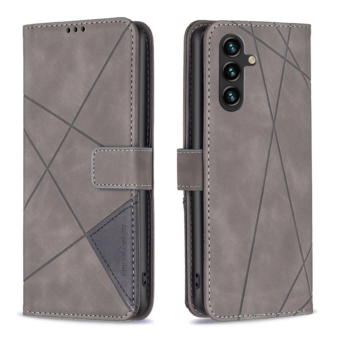 Samsung Galaxy A16 5G Rhombus Texture Leather Phone Case with Magnetic Buckle and Card Holder