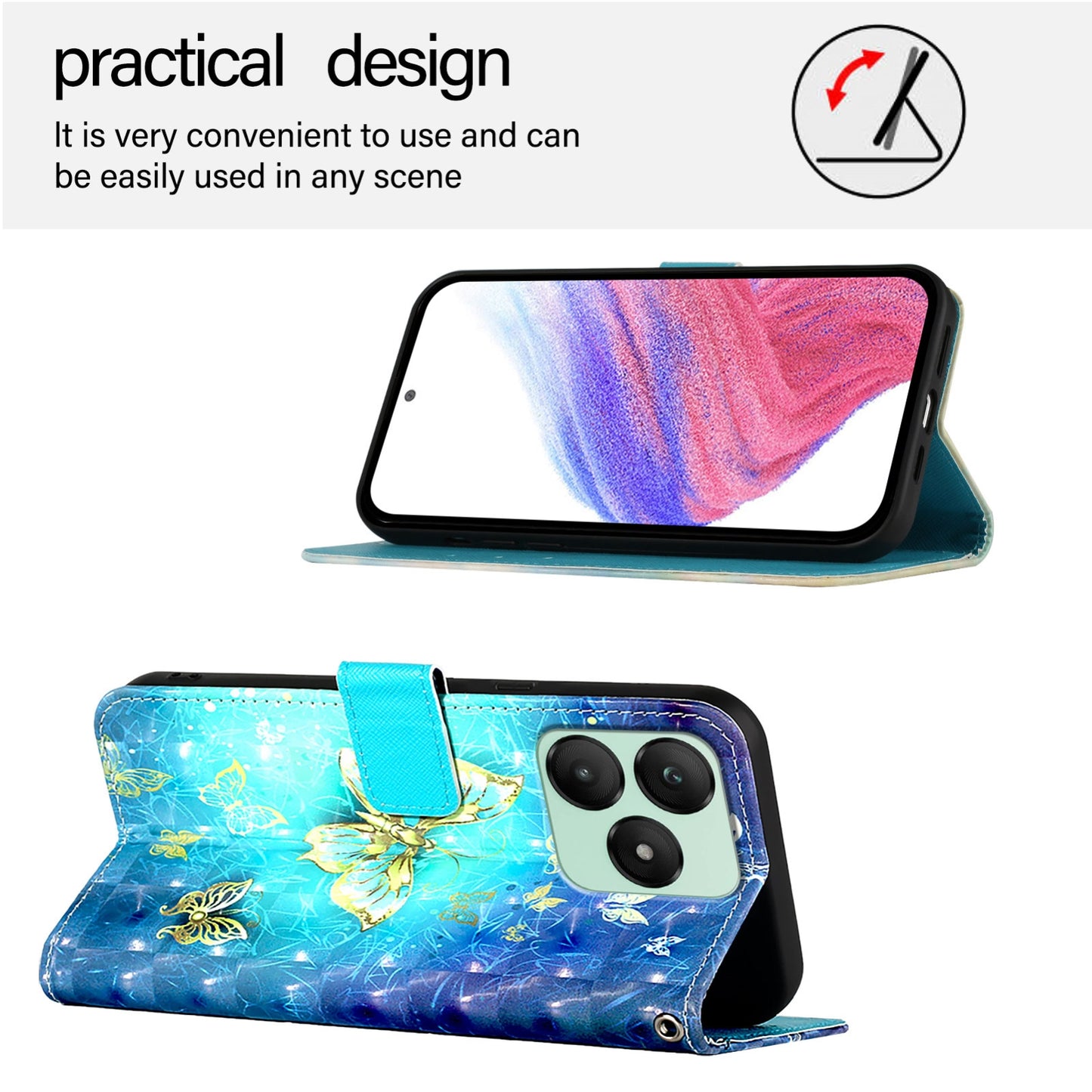 For Wiko T20 Leather Flip Phone Case with 3D Painted Design, Card Holder, Wallet & Stand Function - Durable Protection & Easy Access