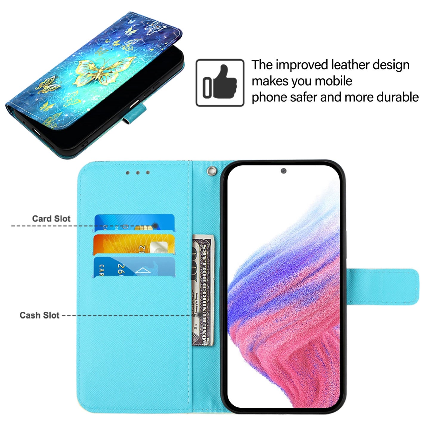 For Wiko T20 Leather Flip Phone Case with 3D Painted Design, Card Holder, Wallet & Stand Function - Durable Protection & Easy Access
