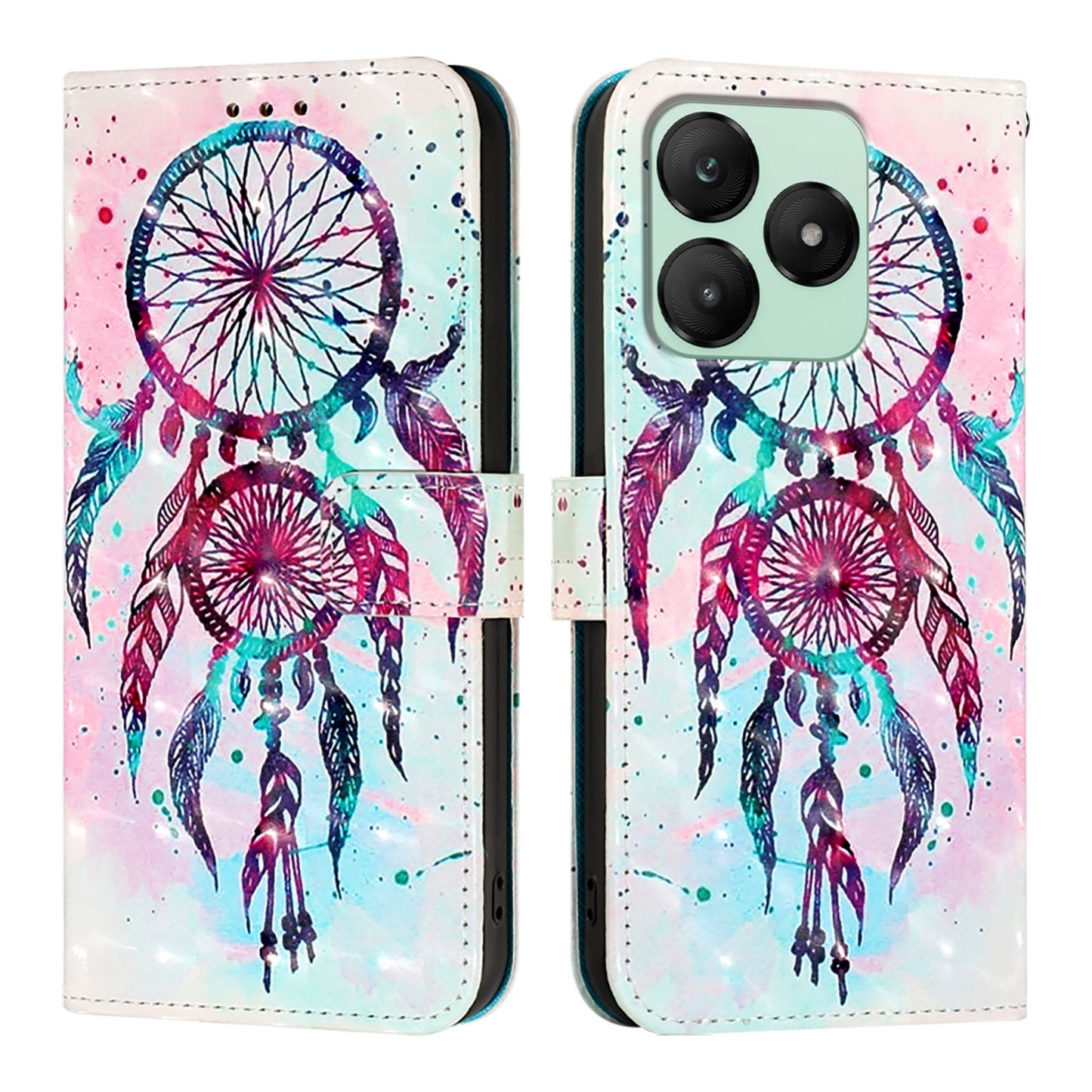 For Wiko T20 Leather Flip Phone Case with 3D Painted Design, Card Holder, Wallet & Stand Function - Durable Protection & Easy Access