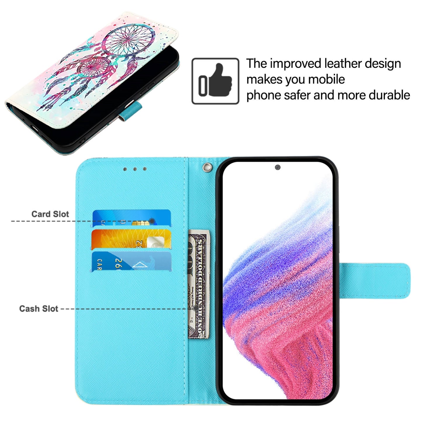 For Wiko T20 Leather Flip Phone Case with 3D Painted Design, Card Holder, Wallet & Stand Function - Durable Protection & Easy Access