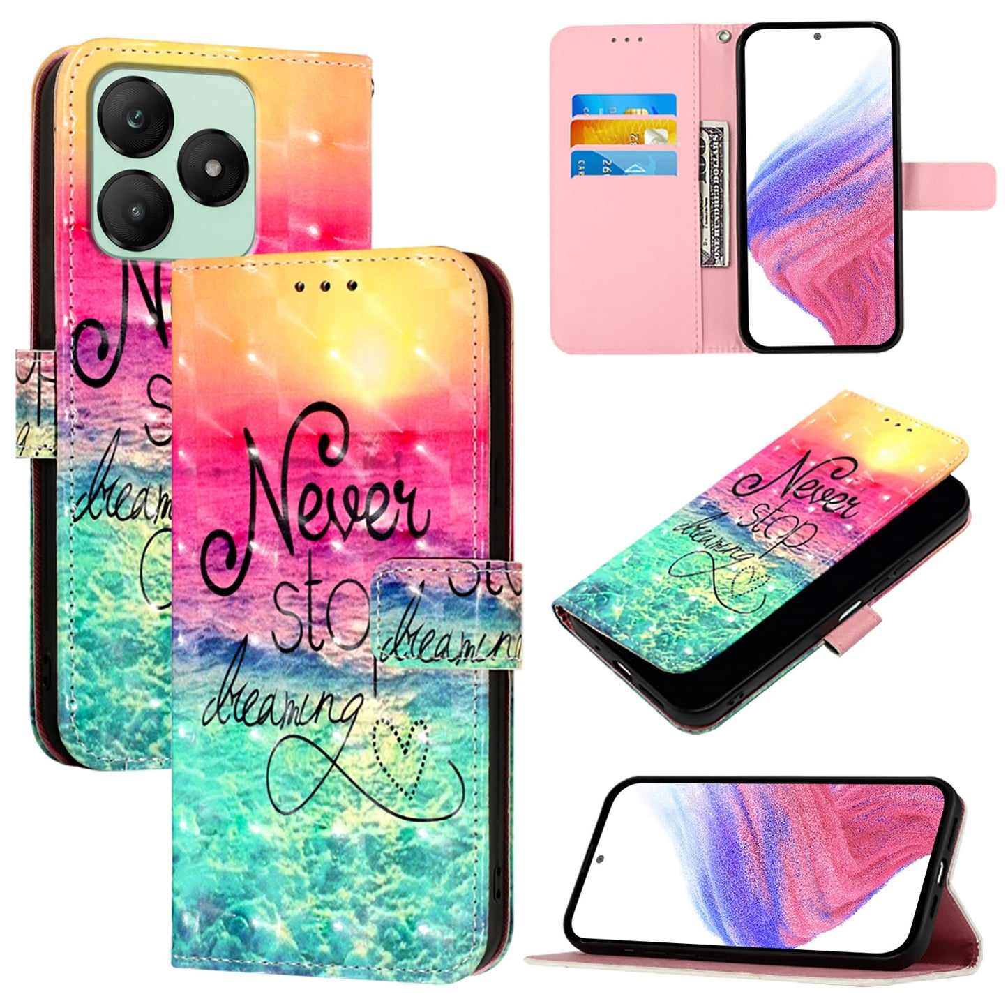 For Wiko T20 Leather Flip Phone Case with 3D Painted Design, Card Holder, Wallet & Stand Function - Durable Protection & Easy Access