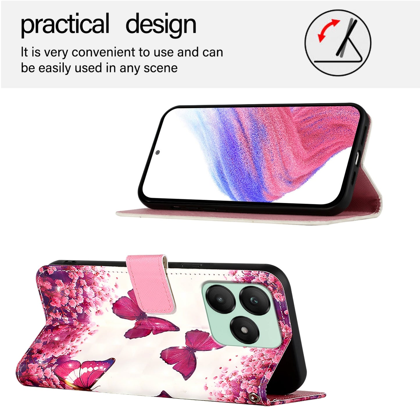 For Wiko T20 Leather Flip Phone Case with 3D Painted Design, Card Holder, Wallet & Stand Function - Durable Protection & Easy Access