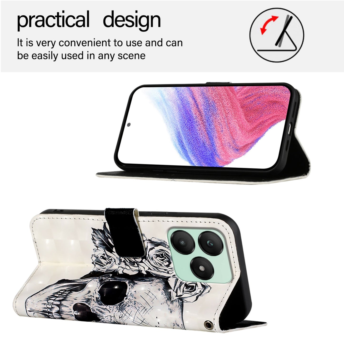 For Wiko T20 Leather Flip Phone Case with 3D Painted Design, Card Holder, Wallet & Stand Function - Durable Protection & Easy Access