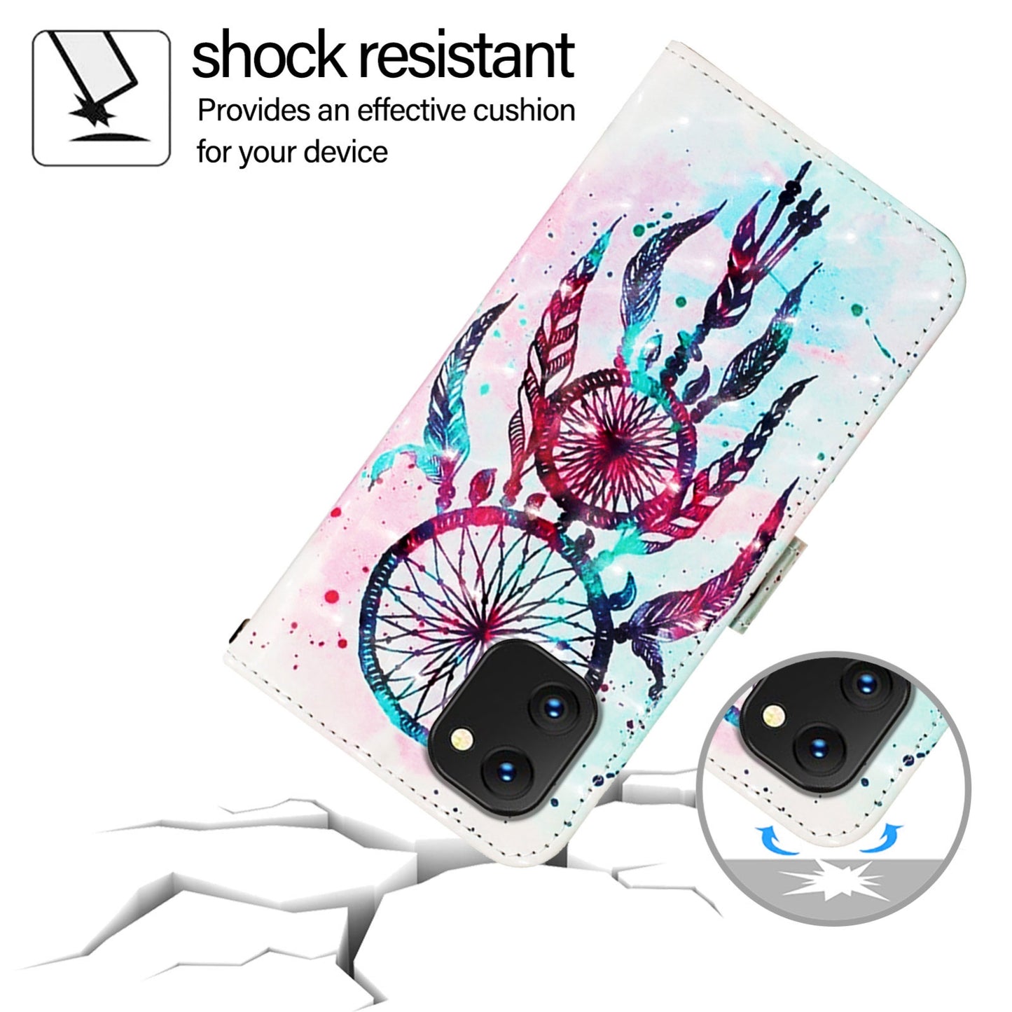 UMIDIGI Power 7S Leather Flip Phone Case with 3D Painted Design, Card Holder, Wallet & Stand Function - Durable Protection & Easy Access