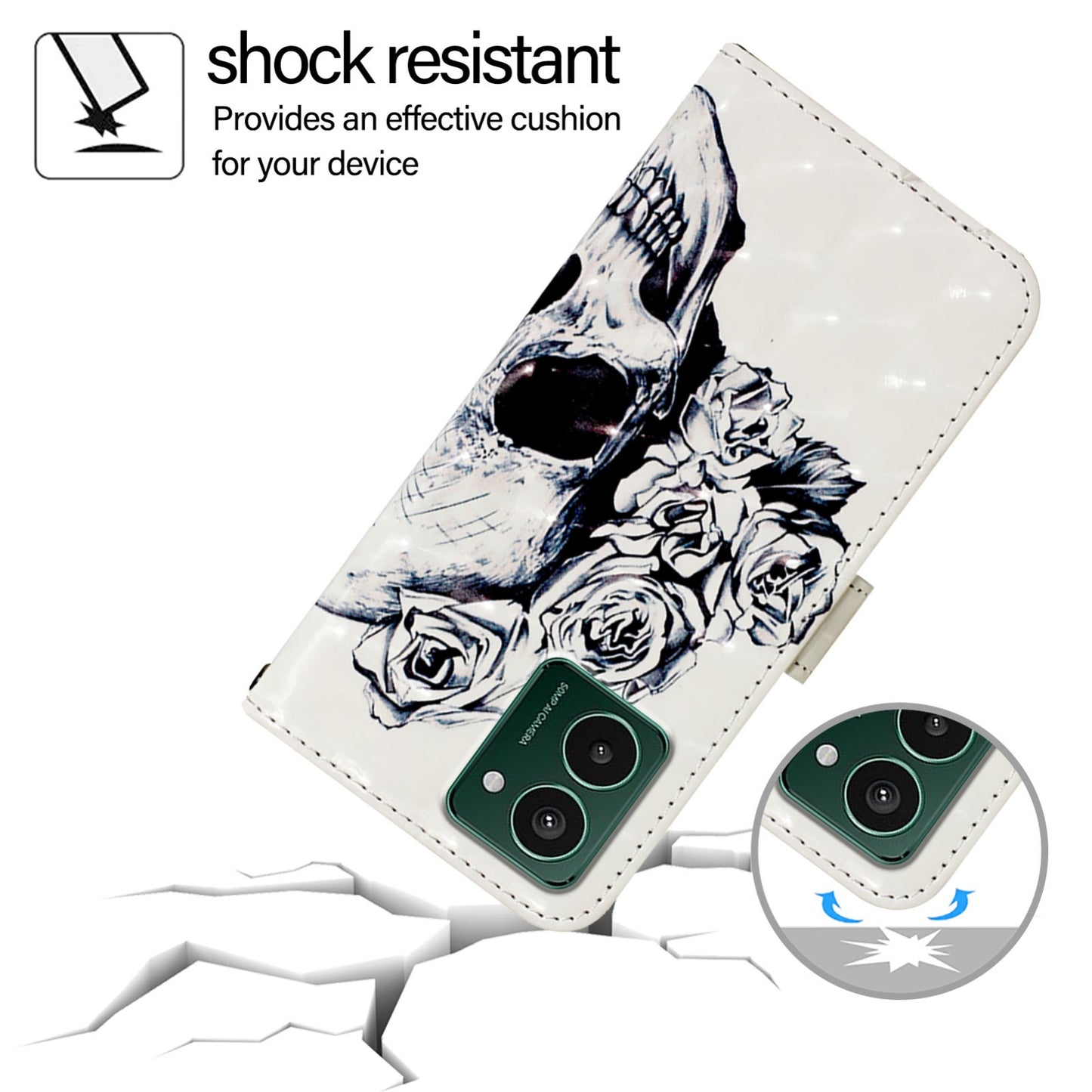 HMD Pulse Pro Leather Flip Phone Case with 3D Painted Design, Card Holder, Wallet & Stand Function - Durable Protection & Easy Access