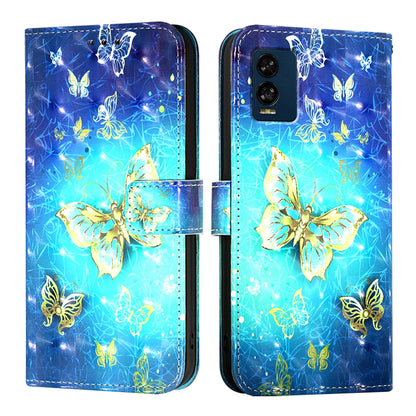 BLU View Speed 5G Leather Flip Phone Case with 3D Painted Design, Card Holder, Wallet & Stand Function - Durable Protection & Easy Access