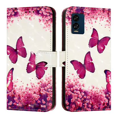 BLU View Speed 5G Leather Flip Phone Case with 3D Painted Design, Card Holder, Wallet & Stand Function - Durable Protection & Easy Access