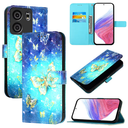 BLU View 5 Leather Flip Phone Case with 3D Painted Design, Card Holder, Wallet & Stand Function - Durable Protection & Easy Access