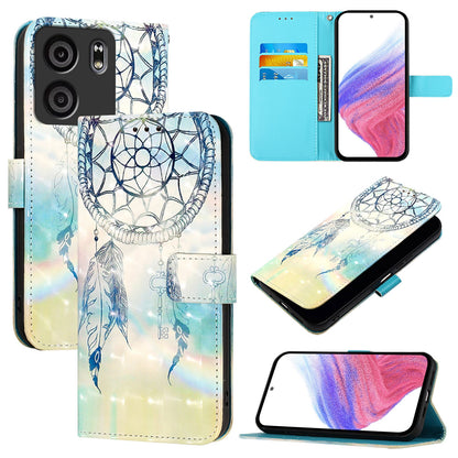 BLU View 5 Leather Flip Phone Case with 3D Painted Design, Card Holder, Wallet & Stand Function - Durable Protection & Easy Access