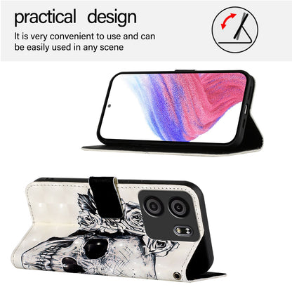 BLU View 5 Leather Flip Phone Case with 3D Painted Design, Card Holder, Wallet & Stand Function - Durable Protection & Easy Access