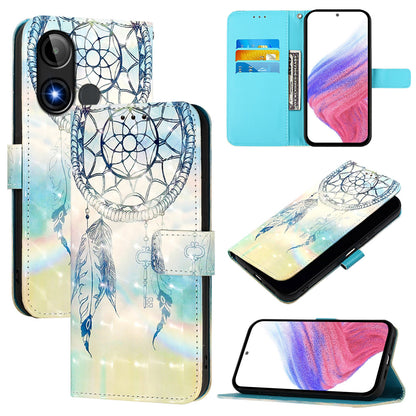 BLU C9 Leather Flip Phone Case with 3D Painted Design, Card Holder, Wallet & Stand Function - Durable Protection & Easy Access