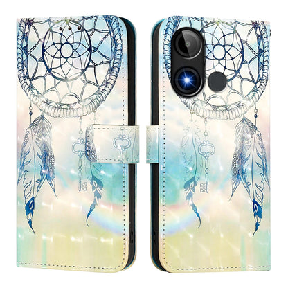BLU C9 Leather Flip Phone Case with 3D Painted Design, Card Holder, Wallet & Stand Function - Durable Protection & Easy Access