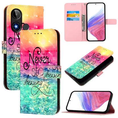 BLU C9 Leather Flip Phone Case with 3D Painted Design, Card Holder, Wallet & Stand Function - Durable Protection & Easy Access