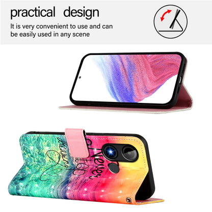 BLU C9 Leather Flip Phone Case with 3D Painted Design, Card Holder, Wallet & Stand Function - Durable Protection & Easy Access