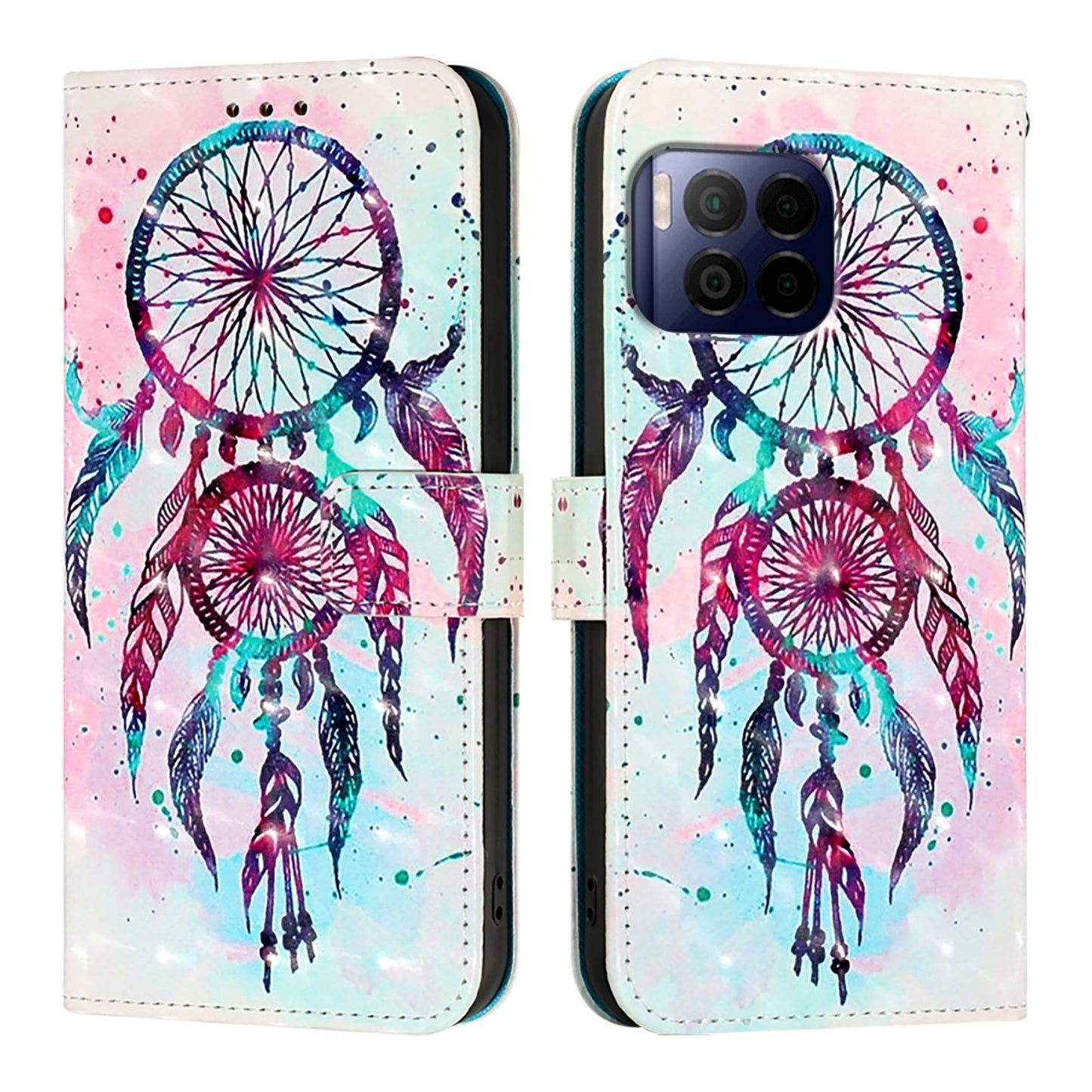 T-Mobile REVVL 7 Pro Leather Flip Phone Case with 3D Painted Design, Card Holder, Wallet & Stand Function - Durable Protection & Easy Access