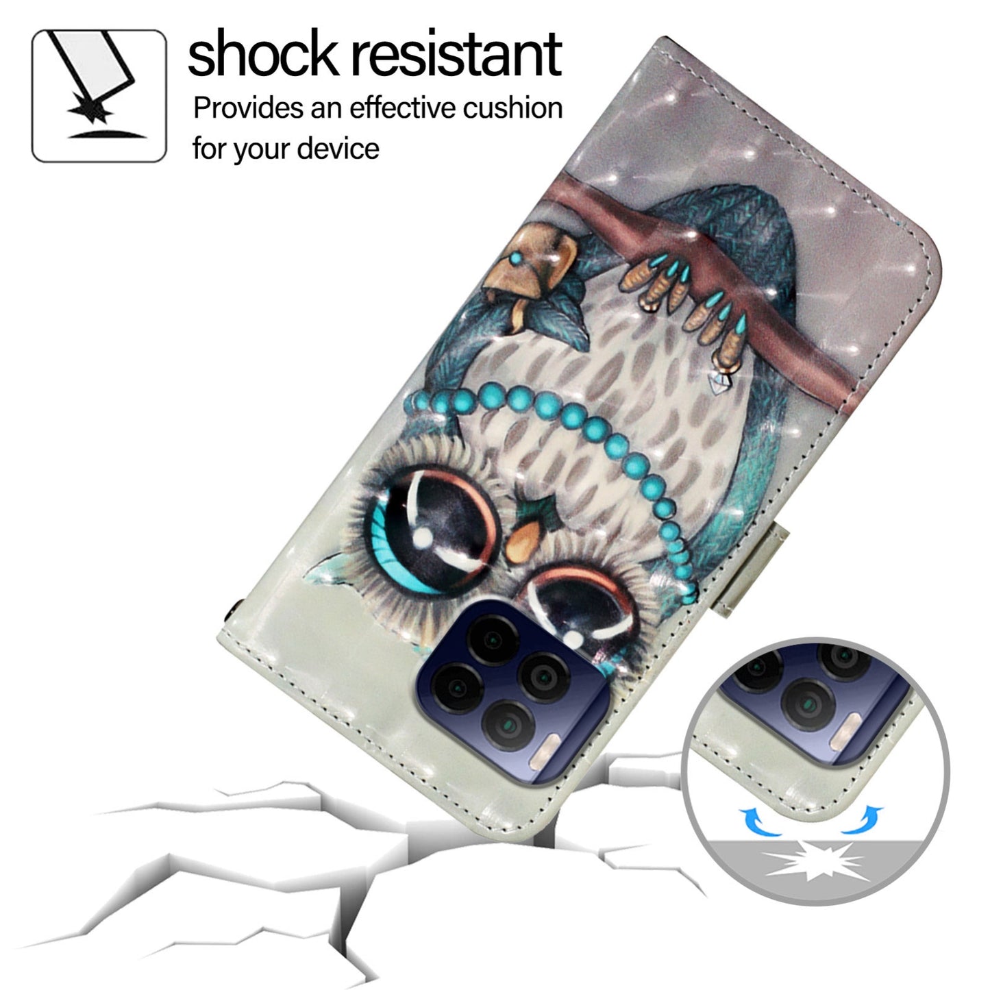 T-Mobile REVVL 7 Pro Leather Flip Phone Case with 3D Painted Design, Card Holder, Wallet & Stand Function - Durable Protection & Easy Access