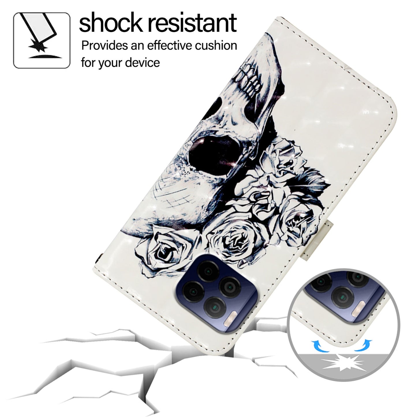 T-Mobile REVVL 7 Pro Leather Flip Phone Case with 3D Painted Design, Card Holder, Wallet & Stand Function - Durable Protection & Easy Access