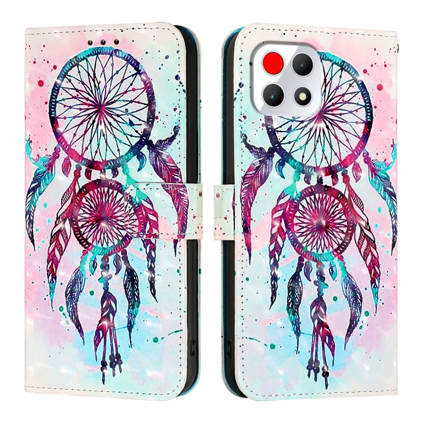 T-Mobile REVVL 7 Leather Flip Phone Case with 3D Painted Design, Card Holder, Wallet & Stand Function - Durable Protection & Easy Access