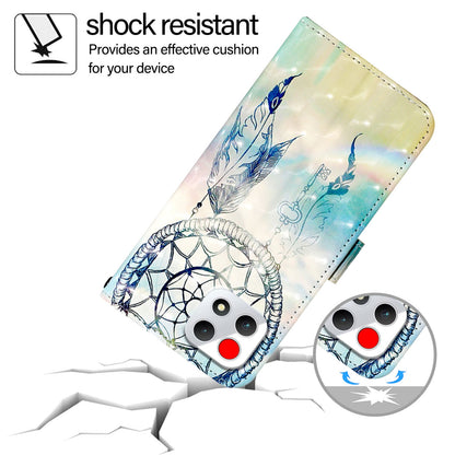 T-Mobile REVVL 7 Leather Flip Phone Case with 3D Painted Design, Card Holder, Wallet & Stand Function - Durable Protection & Easy Access