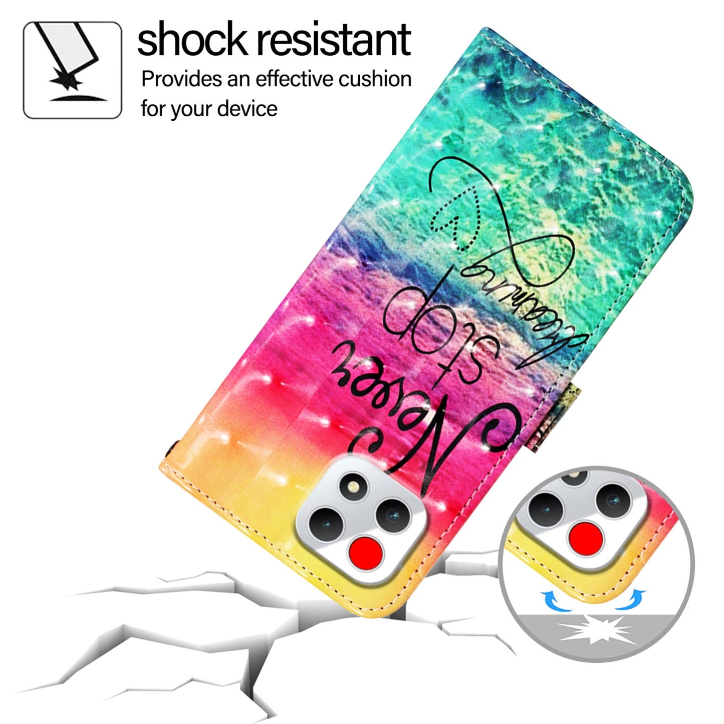 T-Mobile REVVL 7 Leather Flip Phone Case with 3D Painted Design, Card Holder, Wallet & Stand Function - Durable Protection & Easy Access