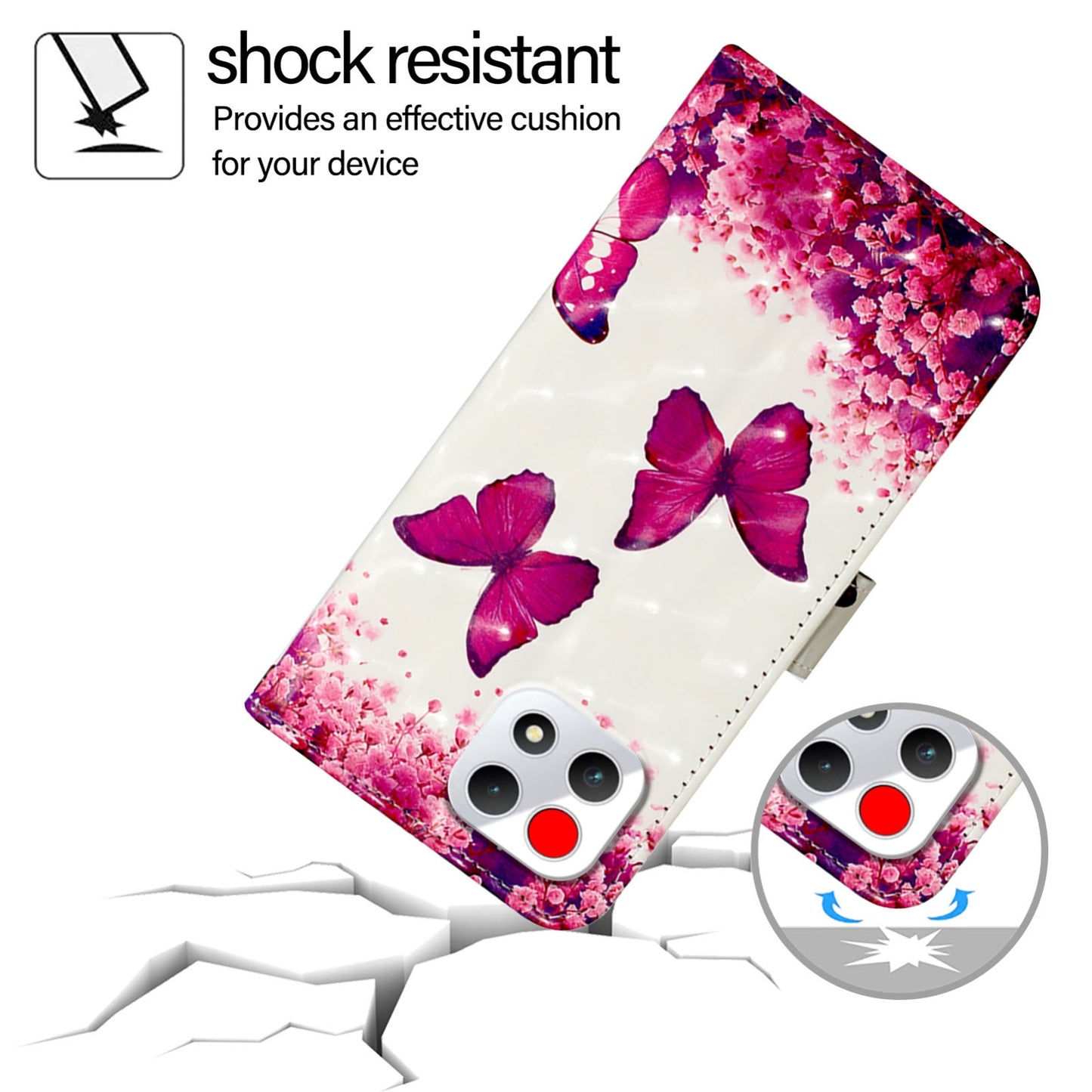 T-Mobile REVVL 7 Leather Flip Phone Case with 3D Painted Design, Card Holder, Wallet & Stand Function - Durable Protection & Easy Access