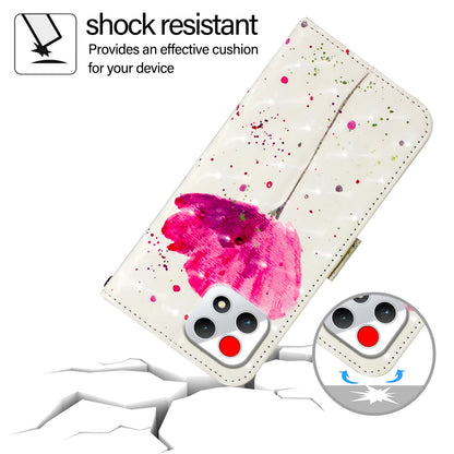 T-Mobile REVVL 7 Leather Flip Phone Case with 3D Painted Design, Card Holder, Wallet & Stand Function - Durable Protection & Easy Access