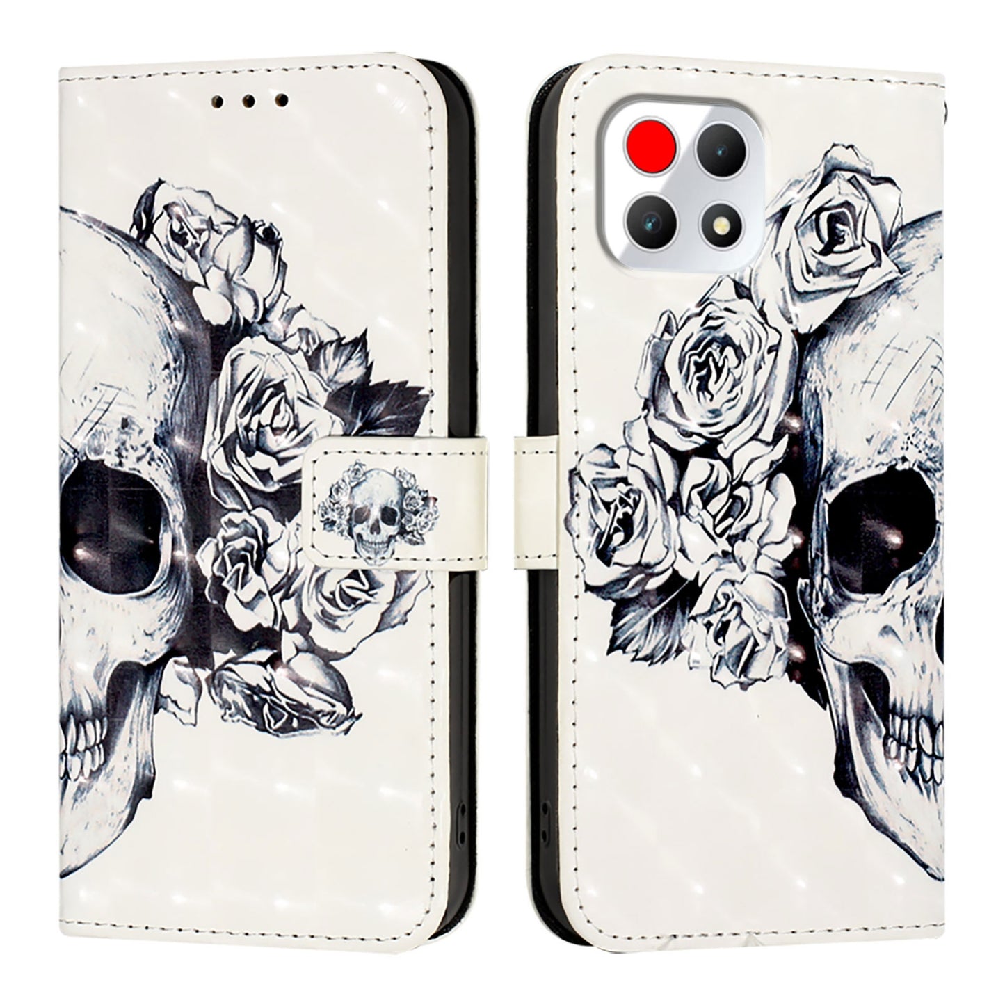 T-Mobile REVVL 7 Leather Flip Phone Case with 3D Painted Design, Card Holder, Wallet & Stand Function - Durable Protection & Easy Access