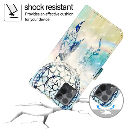 T-Mobile REVVL 6 Pro Leather Flip Phone Case with 3D Painted Design, Card Holder, Wallet & Stand Function - Durable Protection & Easy Access