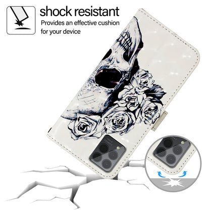 T-Mobile REVVL 6 Pro Leather Flip Phone Case with 3D Painted Design, Card Holder, Wallet & Stand Function - Durable Protection & Easy Access