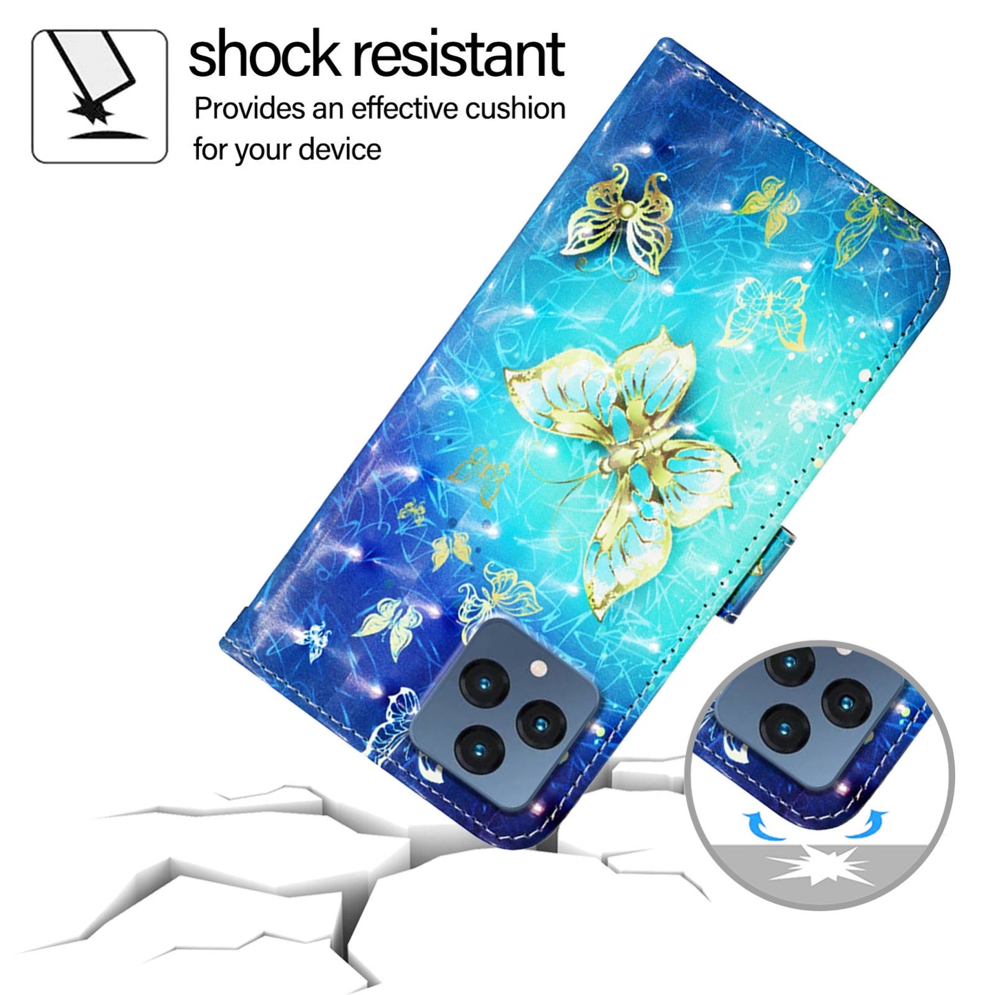 T-Mobile REVVL 6 Leather Flip Phone Case with 3D Painted Design, Card Holder, Wallet & Stand Function - Durable Protection & Easy Access