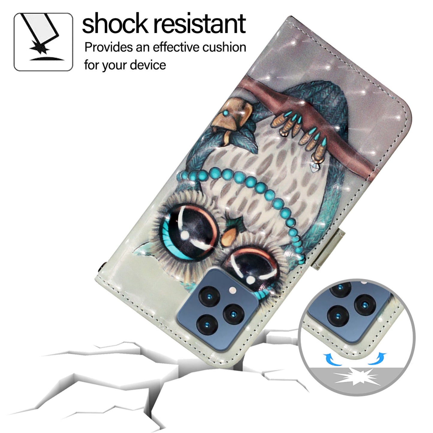 T-Mobile REVVL 6 Leather Flip Phone Case with 3D Painted Design, Card Holder, Wallet & Stand Function - Durable Protection & Easy Access