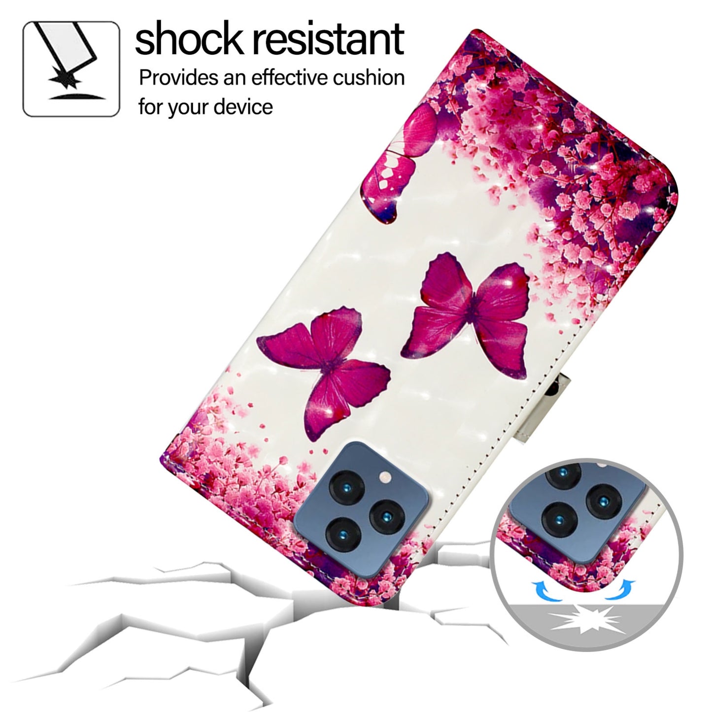 T-Mobile REVVL 6x Leather Flip Phone Case with 3D Painted Design, Card Holder, Wallet & Stand Function - Durable Protection & Easy Access